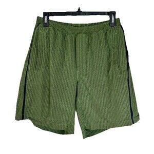 Lululemon Pace Breaker ‘Stretch Your Head’ Shorts Large Green Herringbone Lined